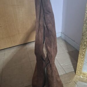 Source Unknown Suede Brown Over the Knee Boots